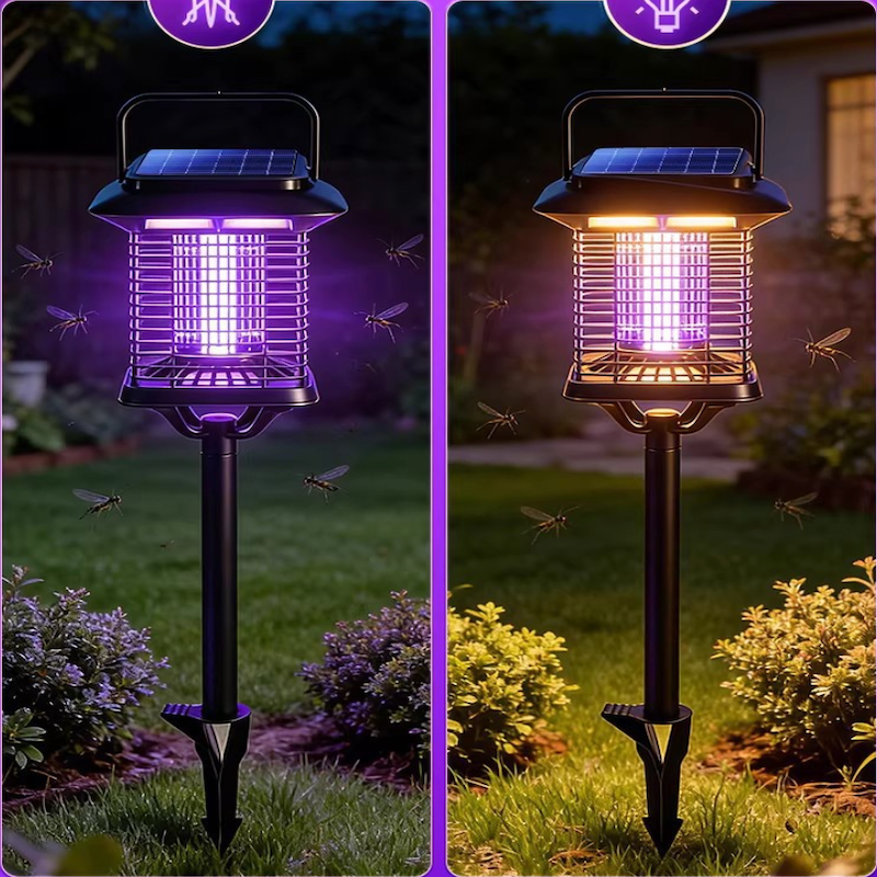 Solar-powered outdoor mosquito repellent lamp, suitable for gardens and courtyards, mosquito and insect repellent lamp