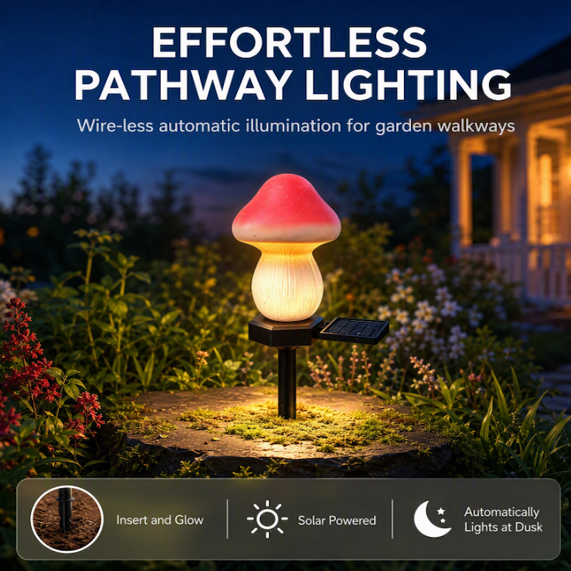 Luminous solar-powered mushroom night lights, outdoor garden and lawn waterproof landscape decorative lights