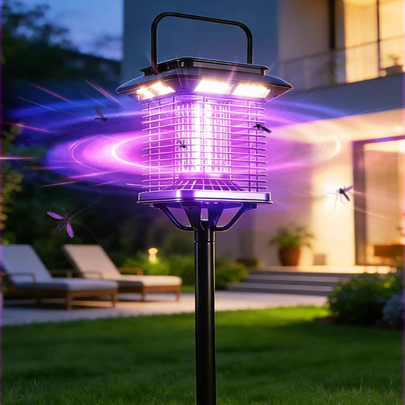Solar-powered outdoor mosquito repellent lamp, suitable for gardens and courtyards, mosquito and insect repellent lamp