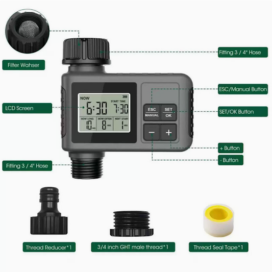 Intelligent automatic watering system for gardening, garden balcony farm watering timer, outdoor irrigation controller